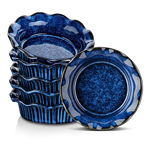 vancasso Creme Brulee Schälchen 6er Set, Tarteform Steingut zum Backen, 256 ml Kuchenform, Kleine AuflaufformLeicht zu Reinigen, Spülmaschinen-, Mikrowellen- und Ofenfest, Blau vancasso Creme Brulee Schälchen 6er Set, Tarteform Steingut zum Backen, 256 ml Kuchenform, Kleine AuflaufformLeicht zu Reinigen, Spülmaschinen-, Mikrowellen- und Ofenfest, Blau von vancasso
