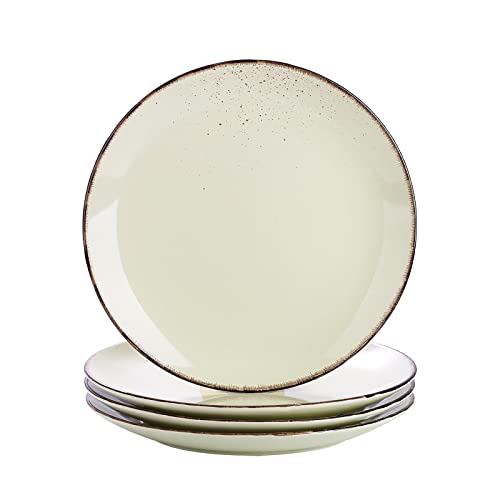 vancasso Speiseteller, Navia 4 teilig Flachteller aus Steingut, Geschirr Tellerset Frühstückteller Essteller, Vintage Aussehen von vancasso