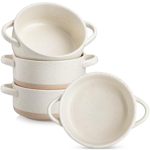 vancasso Starry Suppenschüsseln mit Griffen, 30 Oz Keramik Zwiebel Suppenschalen für Müsli, Nudeln, Chili, Eintopf, Steinzeug Suppenschüsseln, Backofen, Mikrowelle, spülmaschinenfest, 4er Set vancasso Starry Suppenschüsseln mit Griffen, 30 Oz Keramik Zwiebel Suppenschalen für Müsli, Nudeln, Chili, Eintopf, Steinzeug Suppenschüsseln, Backofen, Mikrowelle, spülmaschinenfest, 4er Set von vancasso
