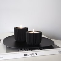 Teelichthalter I Kerzenhalter Schwarz Jesmonite 3D Druck von vanessahartz