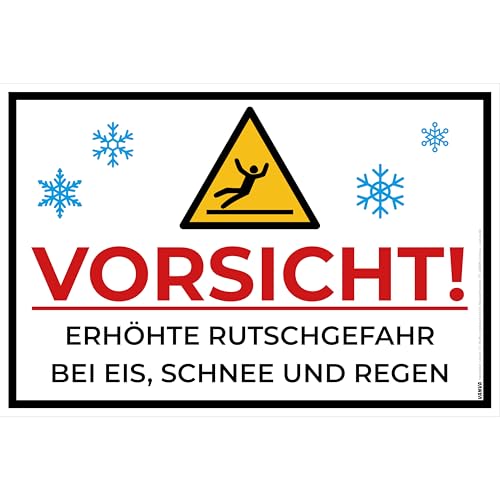 Rutschgefahr Schild 30 x 20 cm 1 Stück Rutschgefahr Schilder Hartschaumplatte 300x200x3mm von vanva von vanva