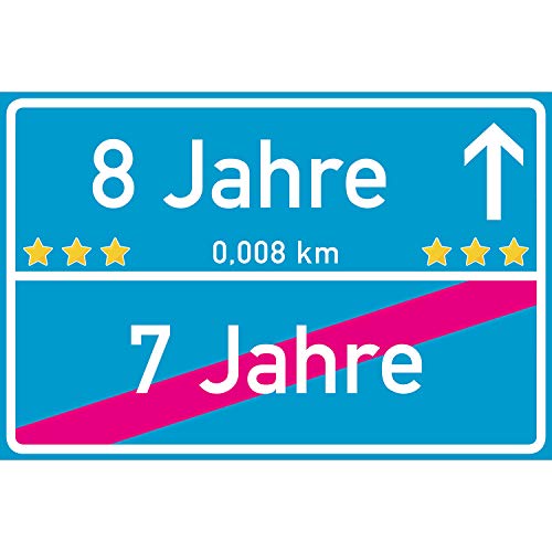 vanva 8 Jahre Ortsschild 8. Geburtstag Dekoration Schild Sohn Tochter Geschenkidee Mädchen Geburtstagsparty Männer Geschenke 8ter Partydeko Fotobox Requisite Türkis von vanva