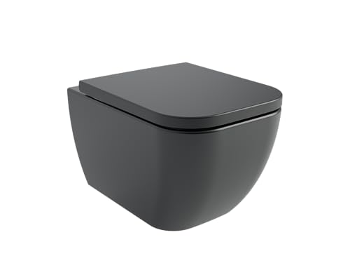 vanvilla Design Wand Hänge WC Tara Spülrandlos rimless Tiefspüler Set Toilette mit Soft-Close WC-Sitz Wand WC schwarz matt vanvilla Design Wand Hänge WC Tara Spülrandlos rimless Tiefspüler Set Toilette mit Soft-Close WC-Sitz Wand WC schwarz matt von vanvilla