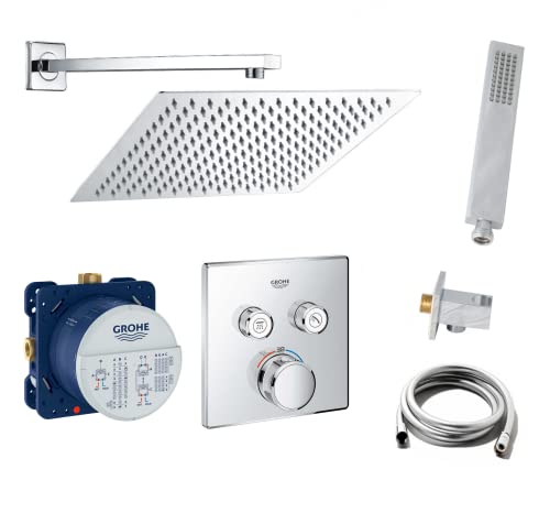 vanvilla ALLTERIEUR FOR LOVELY PRICES Duschset mit Unterputz Armatur Grohe Thermostat SmartControl und vanvilla ALLTERIEUR FOR LOVELY PRICES Regenduschkopf eckig, Dusch-SET G02. poliert, V2 vanvilla ALLTERIEUR FOR LOVELY PRICES Duschset mit Unterputz Armatur Grohe Thermostat SmartControl und vanvilla ALLTERIEUR FOR LOVELY PRICES Regenduschkopf eckig, Dusch-SET G02. poliert, V2 von vanvilla