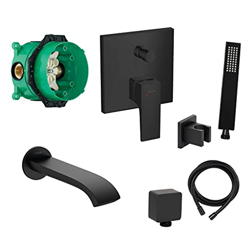 vanvilla Wannenset mit Unterputz Armatur Hansgrohe, Wanneneinlauf und vanvilla Handbrause, schwarz beschichtet Wannen-SET HGS20 von vanvilla ALLTERIEUR FOR LOVELY PRICES