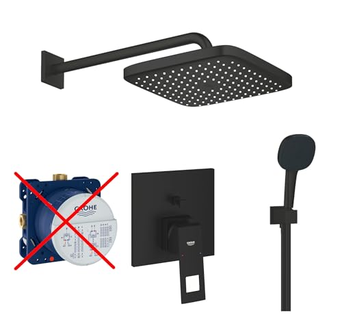 Grohe Duschsystem mit Unterputz Duscharmatur von Grohe Regendusche mit Armatur, Duschkopf eckig, Wandarm Dusch-SET GSK01-ob schwarz matt Grohe Duschsystem mit Unterputz Duscharmatur von Grohe Regendusche mit Armatur, Duschkopf eckig, Wandarm Dusch-SET GSK01-ob schwarz matt von vanvilla