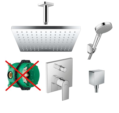 Hansgrohe Duschsystem mit Unterputz Duscharmatur von Hansgrohe Regendusche mit Armatur, Duschkopf eckig, Deckenarm Dusch-SET HGK02-ob poliert Hansgrohe Duschsystem mit Unterputz Duscharmatur von Hansgrohe Regendusche mit Armatur, Duschkopf eckig, Deckenarm Dusch-SET HGK02-ob poliert von vanvilla