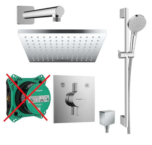 Hansgrohe Duschsystem mit Unterputz Duscharmatur von Hansgrohe Regendusche mit Armatur, Duschkopf eckig, Wandarm Dusch-SET HGK211-ob poliert Hansgrohe Duschsystem mit Unterputz Duscharmatur von Hansgrohe Regendusche mit Armatur, Duschkopf eckig, Wandarm Dusch-SET HGK211-ob poliert von vanvilla