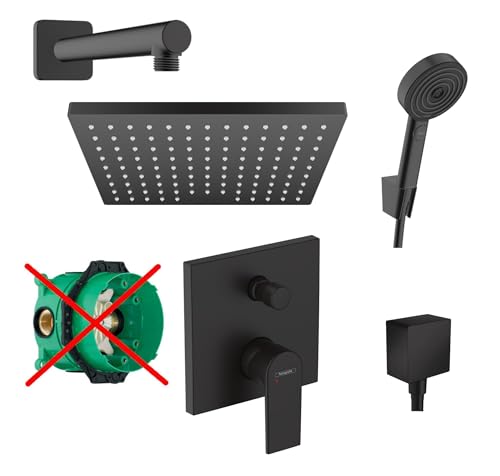 Hansgrohe Duschsystem mit Unterputz Duscharmatur von Hansgrohe Regendusche mit Armatur, Duschkopf eckig, Wandarm Dusch-SET HGSK01-ob schwarz matt Hansgrohe Duschsystem mit Unterputz Duscharmatur von Hansgrohe Regendusche mit Armatur, Duschkopf eckig, Wandarm Dusch-SET HGSK01-ob schwarz matt von vanvilla