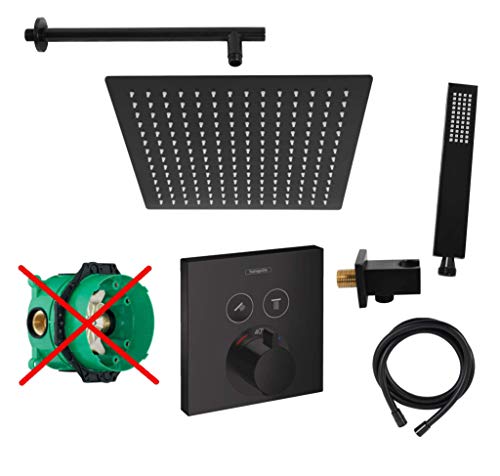 vanvilla Duschsystem mit Unterputz Thermostat Duscharmatur von Hansgrohe OHNE iBox mit vanvilla Regendusche mit Armatur mit Thermostat, Duschkopf eckig schwarz matt beschichtet SET HGS05-ob vanvilla Duschsystem mit Unterputz Thermostat Duscharmatur von Hansgrohe OHNE iBox mit vanvilla Regendusche mit Armatur mit Thermostat, Duschkopf eckig schwarz matt beschichtet SET HGS05-ob von vanvilla