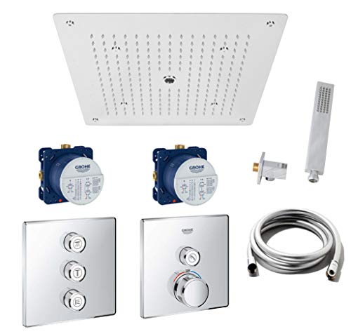 vanvilla Duschsystem mit Unterputz Duscharmatur von Grohe Thermostat Grohtherm Smartcontrol 4-Wege und vanvilla Regendusche mit Armatur mit Thermostat, Duschkopf eckig, Dusch-SET G44 poliert vanvilla Duschsystem mit Unterputz Duscharmatur von Grohe Thermostat Grohtherm Smartcontrol 4-Wege und vanvilla Regendusche mit Armatur mit Thermostat, Duschkopf eckig, Dusch-SET G44 poliert von vanvilla