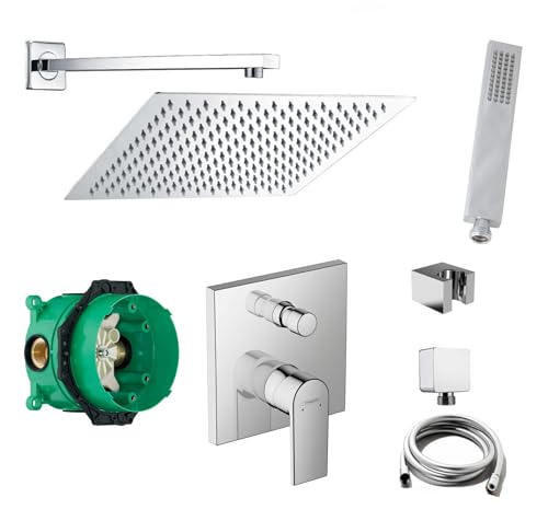 vanvilla Duschsystem mit Unterputz Duscharmatur von Hansgrohe Vernis Shape Einhebelmischer und vanvilla Regendusche mit Armatur, Duschkopf eckig, Dusch-SET HG82 poliert vanvilla Duschsystem mit Unterputz Duscharmatur von Hansgrohe Vernis Shape Einhebelmischer und vanvilla Regendusche mit Armatur, Duschkopf eckig, Dusch-SET HG82 poliert von vanvilla