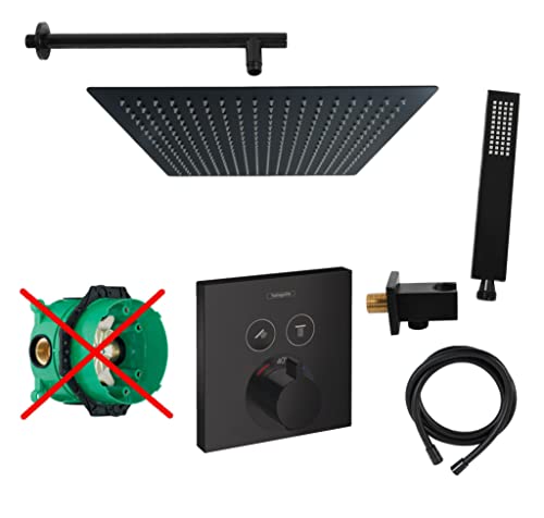 vanvilla Duschsystem mit Unterputz Thermostat Duscharmatur von Hansgrohe OHNE iBox mit vanvilla Regendusche mit Armatur mit Thermostat, Duschkopf eckig schwarz matt beschichtet SET HGS05-XL-ob vanvilla Duschsystem mit Unterputz Thermostat Duscharmatur von Hansgrohe OHNE iBox mit vanvilla Regendusche mit Armatur mit Thermostat, Duschkopf eckig schwarz matt beschichtet SET HGS05-XL-ob von vanvilla