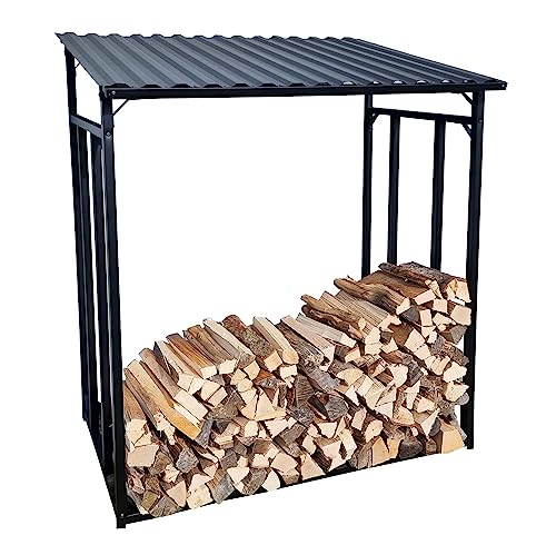 vanvilla Kaminholzregal aussen Metall 185x70x185 cm 2,1 m³ Brennholzregal außen Holzlagerregal Holzlager aussen Größe XL von vanvilla