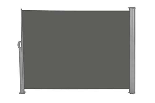 vanvilla Seitenmarkise 180x300 cm ausziehbar Sichtschutz Terrasse Sonnenschutz Terrasse Windschutz Terrasse Seiten Markise Boden- oder Wandmontage Balkon Sonnenschutz Grau/Anthrazit von vanvilla