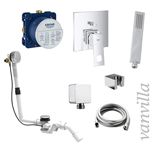 vanvilla Wannenset mit Unterputz Armatur Grohe Eurocube 2-Wege und vanvilla Handbrause, Wannen-SET G26 poliert vanvilla Wannenset mit Unterputz Armatur Grohe Eurocube 2-Wege und vanvilla Handbrause, Wannen-SET G26 poliert von vanvilla