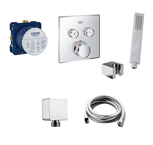 vanvilla Wannenset mit Unterputz Armatur Grohe SmartControl 2-Wege und vanvilla Handbrause, Wannen-SET G21 poliert von vanvilla