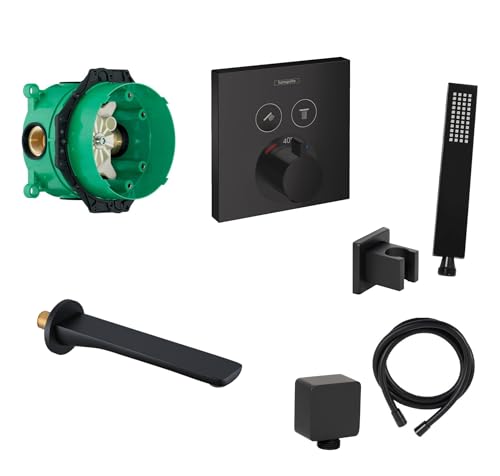 vanvilla Wannenset mit Unterputz Armatur Hansgrohe, Wanneneinlauf und vanvilla Handbrause, schwarz beschichtet Wannen-SET HGS24 vanvilla Wannenset mit Unterputz Armatur Hansgrohe, Wanneneinlauf und vanvilla Handbrause, schwarz beschichtet Wannen-SET HGS24 von vanvilla