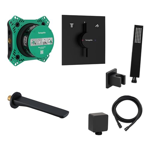 vanvilla Wannenset mit Unterputz Armatur von Hansgrohe Duo Turn E, vanvilla Handbrause, Wanneneinlauf, schwarz matt Wannen-SET HGS241 vanvilla Wannenset mit Unterputz Armatur von Hansgrohe Duo Turn E, vanvilla Handbrause, Wanneneinlauf, schwarz matt Wannen-SET HGS241 von vanvilla