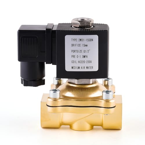Magnetventil Messing G1/2" 230V AC 0-10 bar Elektromagnetventil Messing Elektrisch Magnet Ventil DN15 Wassereinlass Wasserverteilungsventile von vapourd