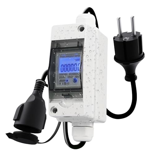 Mobiler Digitaler Stromzähler 230V, 60A Mobile Meter CEE Outdoor KWH Messgerät mit IP67 Wasserdich, Industriestecker LED Stromzähler mit Reset, Gummischlauchkabel Tragbar Mobiler Digitaler Stromzähler 230V, 60A Mobile Meter CEE Outdoor KWH Messgerät mit IP67 Wasserdich, Industriestecker LED Stromzähler mit Reset, Gummischlauchkabel Tragbar von vapourd