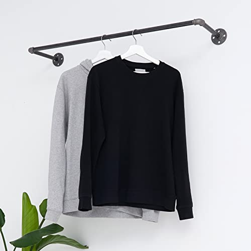 Kleiderstange Wandmontage schwarz - Garderobenstange div. Größen z.B. 120 x 12 cm - Garderobe Industrial handgefertigt - Jackenhalter Wand Metallstange Made in Germany - Kleiderstange Teleskop U-Form Kleiderstange Wandmontage schwarz - Garderobenstange div. Größen z.B. 120 x 12 cm - Garderobe Industrial handgefertigt - Jackenhalter Wand Metallstange Made in Germany - Kleiderstange Teleskop U-Form von various - steel interior design