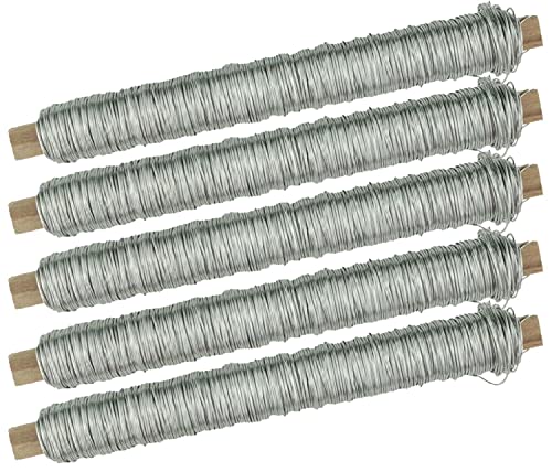 5 Rollen Wickeldraht Blumendraht Bindedraht Bastel a` ca. 100g (5x Edelstahl) von varivendo