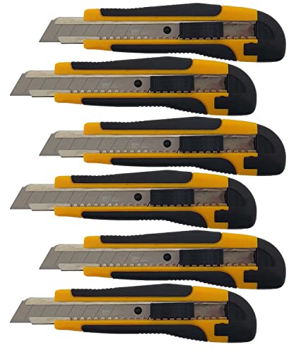 6 x Profi-Cuttermesser in verschiedenen Ausführungen - Cuttermesser Teppichmesser (6 x Profi 18 mm Auto-Lock) von varivendo
