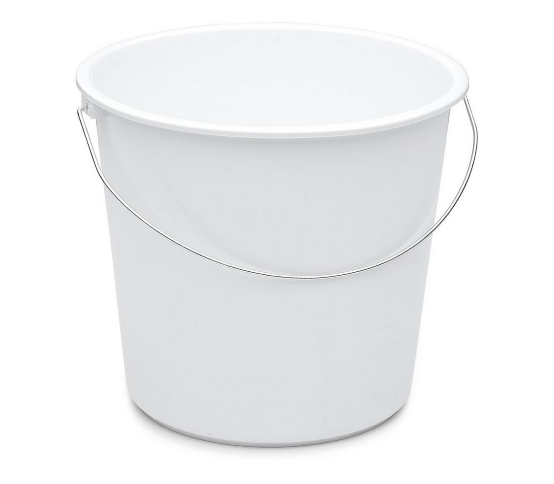 varivendo Baueimer 5er Set Haushaltseimer 10 Liter weiß, (Mehrteiliges Set, 5-tlg., 5-teilig) von varivendo