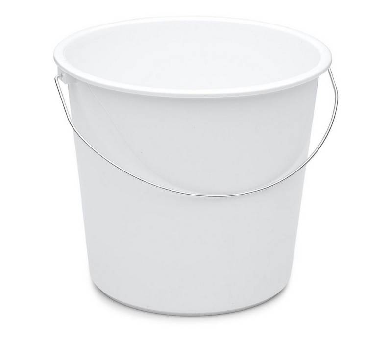 varivendo Baueimer 5er Set Haushaltseimer 10 Liter weiß, (Mehrteiliges Set, 5-tlg., 5-teilig) von varivendo