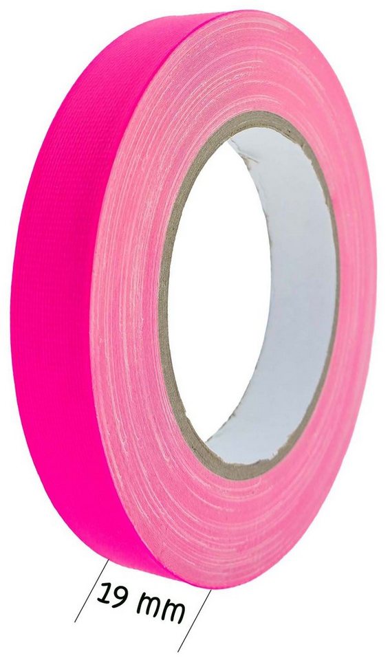 varivendo Klebeband Klebeband 25m Gewebeband neon-pink 19 mm (Rolle, 1-St., Gewebeklebeband) Gewebeband Gewebeklebeband Neon Neonklebeband Klebeband Schwarzlicht von varivendo