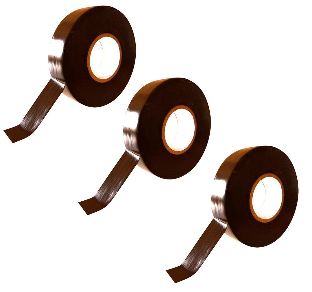 varivendo Klebepad 3 Rollen Isolierband 19 mmx25 m schwarz (Rollen, 3-St., Isolierband) Isolierband Weichband Weich-PVC-Band PVC-Band Isolierklebeband von varivendo