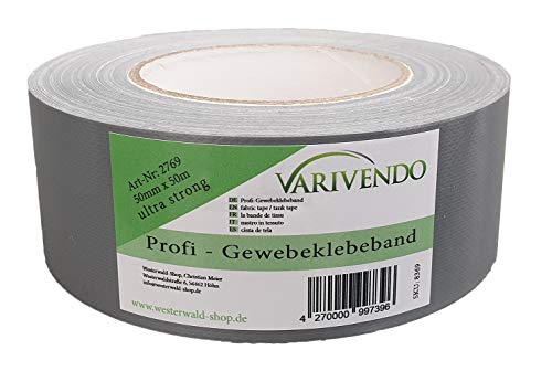 varivendo Profi-Gewebeklebeband "Steinband" grau Gaffa Gaffer Duct Tape Klebeband Panzertape Panzerband Gewebeband Profi-Allzweckband von varivendo