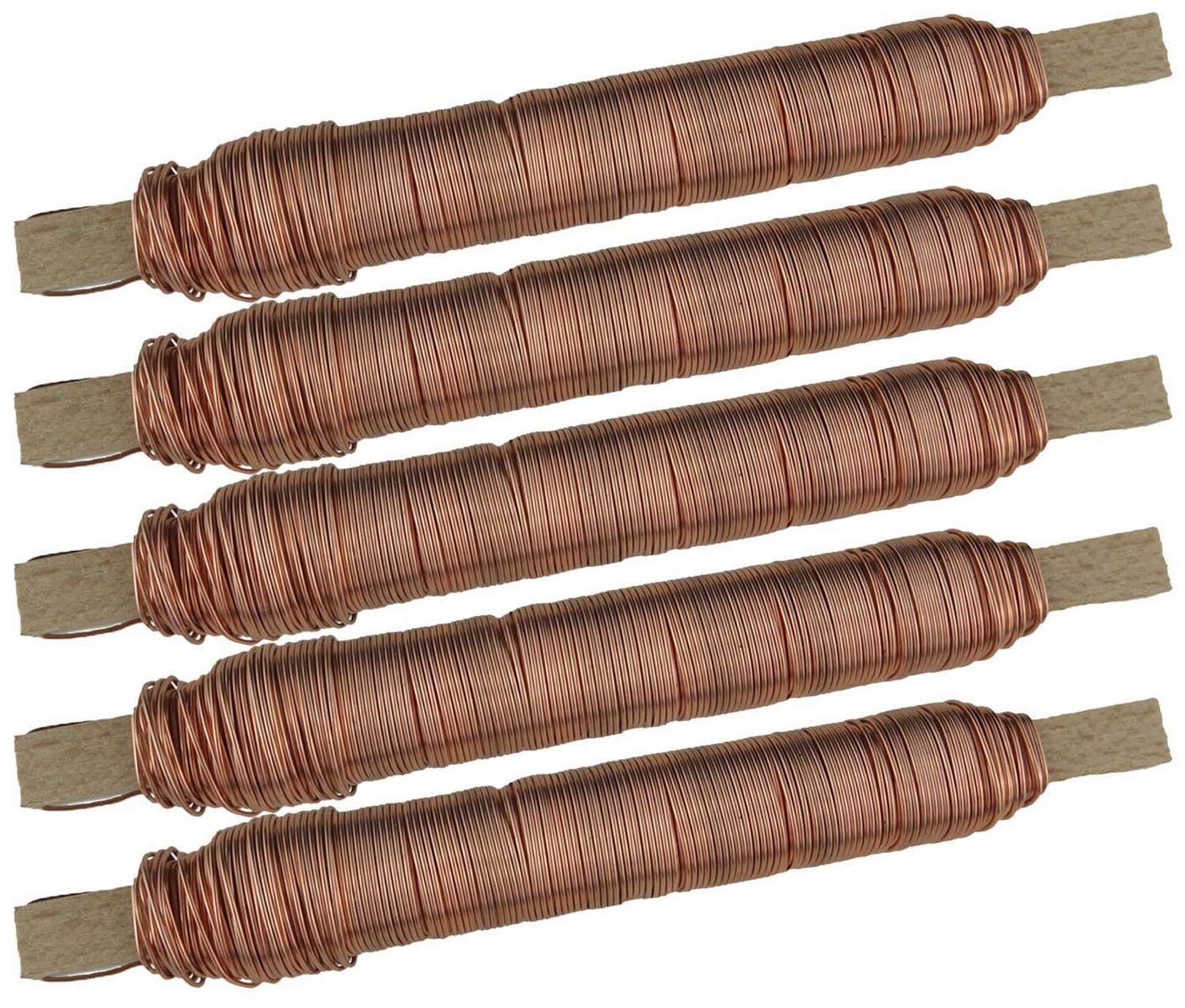 varivendo Wickeldraht Wickeldraht Bindedraht Basteldraht Pflanzendraht verkupfert 5 Rollen, (Rollen), Basteldraht Blumendraht Wickeldraht Kreativdraht Bindedraht von varivendo