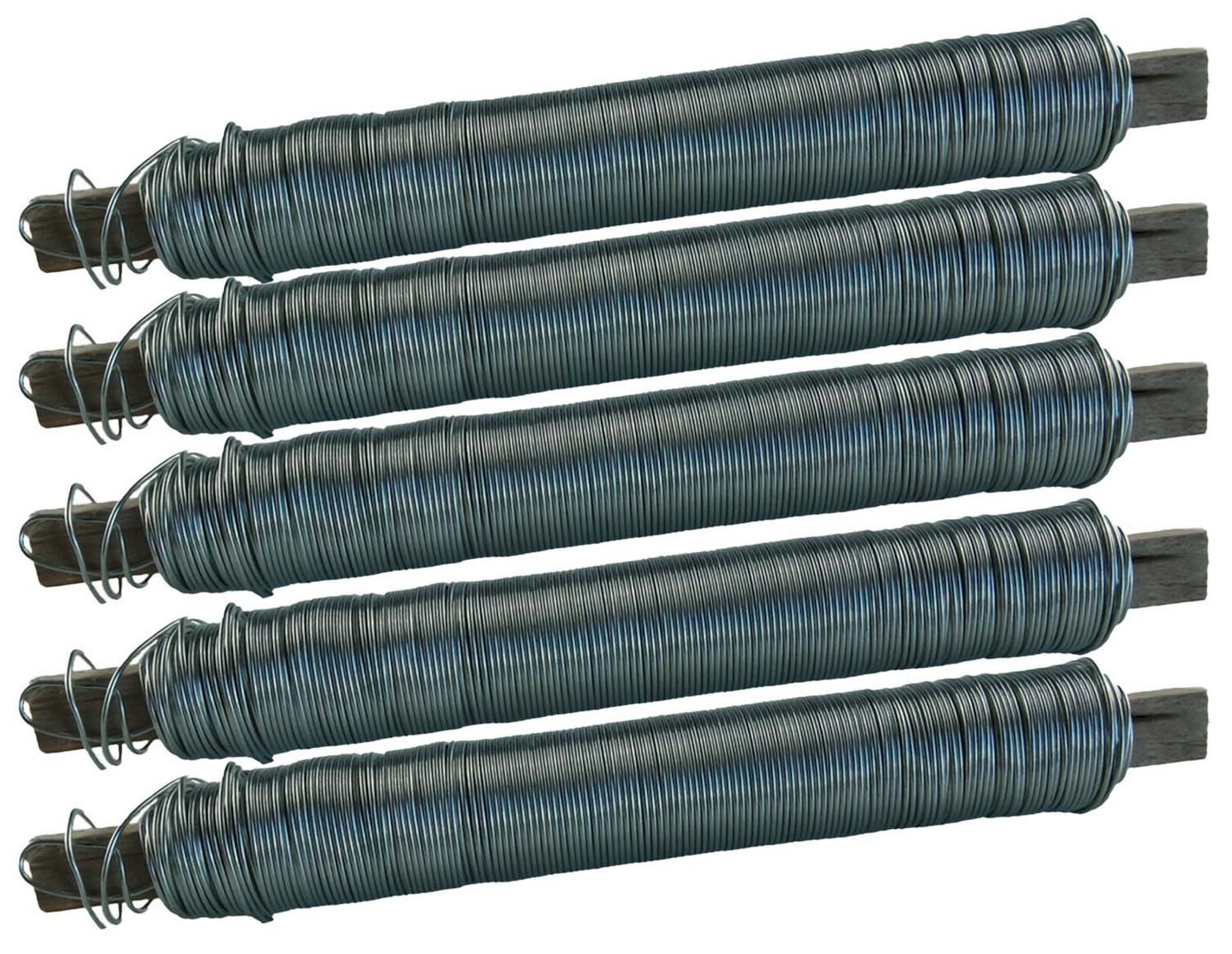 varivendo Wickeldraht Wickeldraht Bindedraht Basteldraht Pflanzendraht verzinkt 5 Rollen, (Rollen, 5St), Basteldraht Blumendraht Wickeldraht Kreativdraht Bindedraht von varivendo