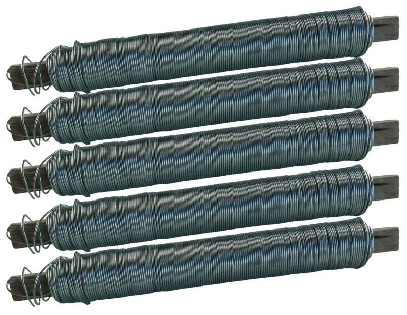 varivendo Wickeldraht Wickeldraht Bindedraht Basteldraht Pflanzendraht verzinkt 5 Rollen, (Rollen, 5St), Basteldraht Blumendraht Wickeldraht Kreativdraht Bindedraht von varivendo