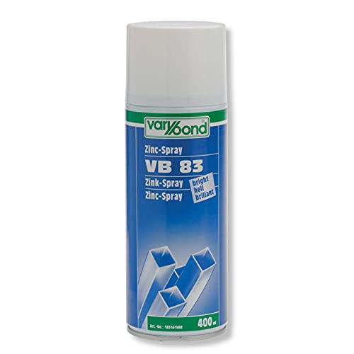 VARYBOND Zink-Spray hell VB 83 400ml - Ausgezeichneter heller galvanischer Korrosionsschutz - geeignet für Eisenteile am Bau, bei Fahrzeugen und zur Ausbesserung von beschädigten verzinkten Teilen von varybond