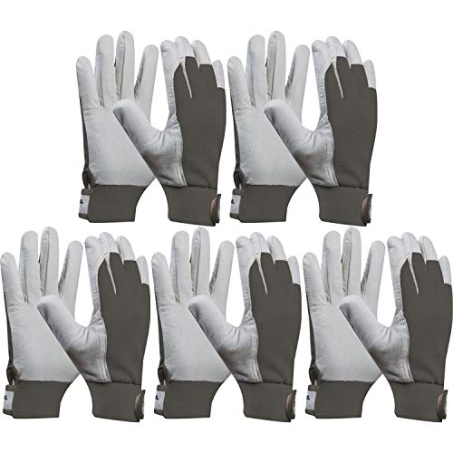 vasalat Arbeitshandschuh Gebol Uni Fit Comfort Handschuhe Größe 8 (M) | 5 Paar, Grau/Weiß von vasalat