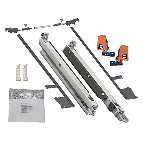 BLUM MOVENTO BLUMOTION S 760H Schubladenschienen, 450mm Bodenmontage Vollauszug 40kg, 1 Paar inkl. Kupplung und Seitenstabilisierungs-Set von vasalat