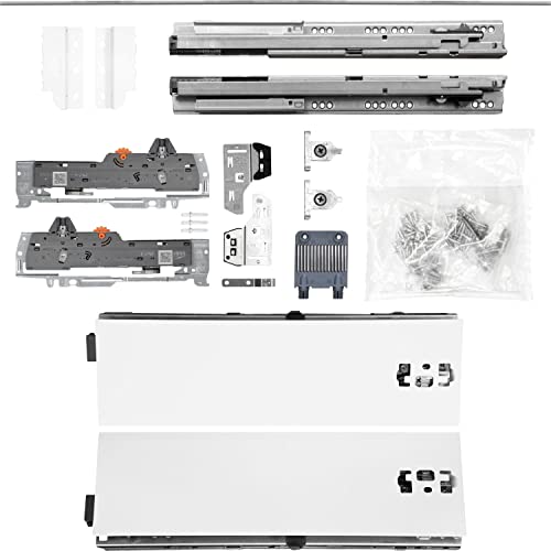 BLUM Schubladenschienen TANDEM SET; Zargenhöhe 115mm, mit TIP-ON BLUMOTION Einheit, 30kg, NL350mm, Seidenweiß, bis max. KB1400mm von vasalat