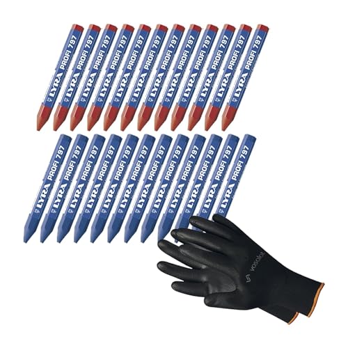 Forstkreide Set - 12x Kreide rot + 12x Kreide blau für Holz Markierung - Forst Zubehör Wald von vasalat