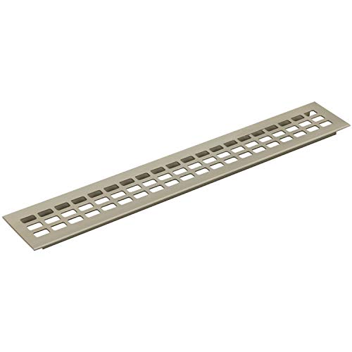 vasalat Lüftungsgitter Kühlschrank 600x80 mm, einsteckbares Lüftungsblech - auch für Kleiderschränke & Türen, Alu/Titan Edelstahl Effekt von vasalat