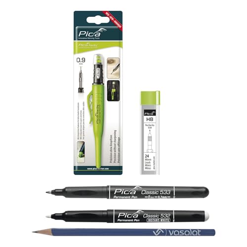 Pica Marker Set - Pica Fine Dry 0.9 + 24 Stück Ersatzminen graphit HB + Permanent Marker 0.7 schwarz + Permanent Marker weiß Pica Marker Set - Pica Fine Dry 0.9 + 24 Stück Ersatzminen graphit HB + Permanent Marker 0.7 schwarz + Permanent Marker weiß von vasalat