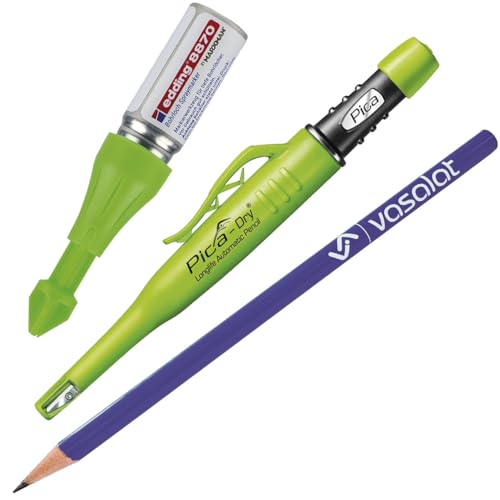 Tieflochmarker Spray grün - Bohrlochmarker bis zu 250 Bohrlöcher + Pica Dry + Bleistift von vasalat