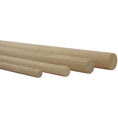 Vasalat Holzstäbe gerillt zum Basteln 100cm x 20mm Buche Natur Inhalt 6 Stück von vasalat