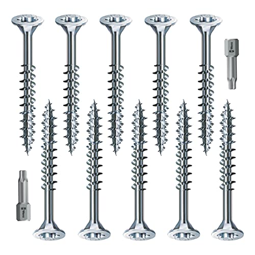 Spax Holzschrauben-SET Teilgewinde + Torx Bit | 10 Größen: 4x40; 4x50; 4x60; 4x70; 5x80; 5x90; 5x100; 5x120; 6x140; 6x160| WIRROX Silber Spax Holzschrauben-SET Teilgewinde + Torx Bit | 10 Größen: 4x40; 4x50; 4x60; 4x70; 5x80; 5x90; 5x100; 5x120; 6x140; 6x160| WIRROX Silber von vasalat