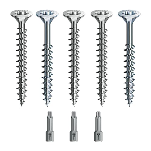 Spax Holzschrauben-SET Voll/Teilgewinde + Torx Bit | 5 Größen: 3x30; 4x40; 4,5x45; 5x80; 6x100 | WIRROX Silber Spax Holzschrauben-SET Voll/Teilgewinde + Torx Bit | 5 Größen: 3x30; 4x40; 4,5x45; 5x80; 6x100 | WIRROX Silber von vasalat