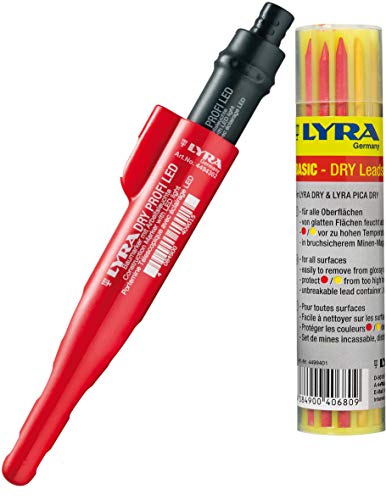 vasalat 101168335_101168337 LYRA Dry LED + Minenset graphit/rot/gelb Tieflochmarker, 14-teiliges Set von LYRA