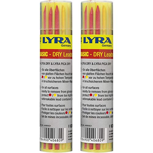 LYRA Ersatzminen graphit (gelb und rot) Doppelpackung für Dry Profi LED von vasalat
