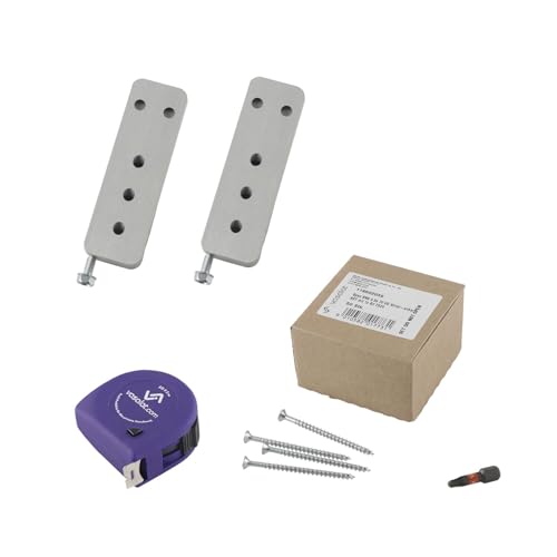vasalat HVP Verbinder mit Aushubsicherung 25x80x12mm - 2x Holzverbinder unsichtbar - ideal als Balkenverbinder inklusive 50x Spaxschrauben T-Star plus & 1x Bit TX20 von vasalat